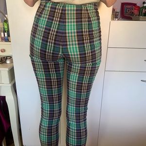 Urban Outfitters Tessa Plaid Notched Cropped pant